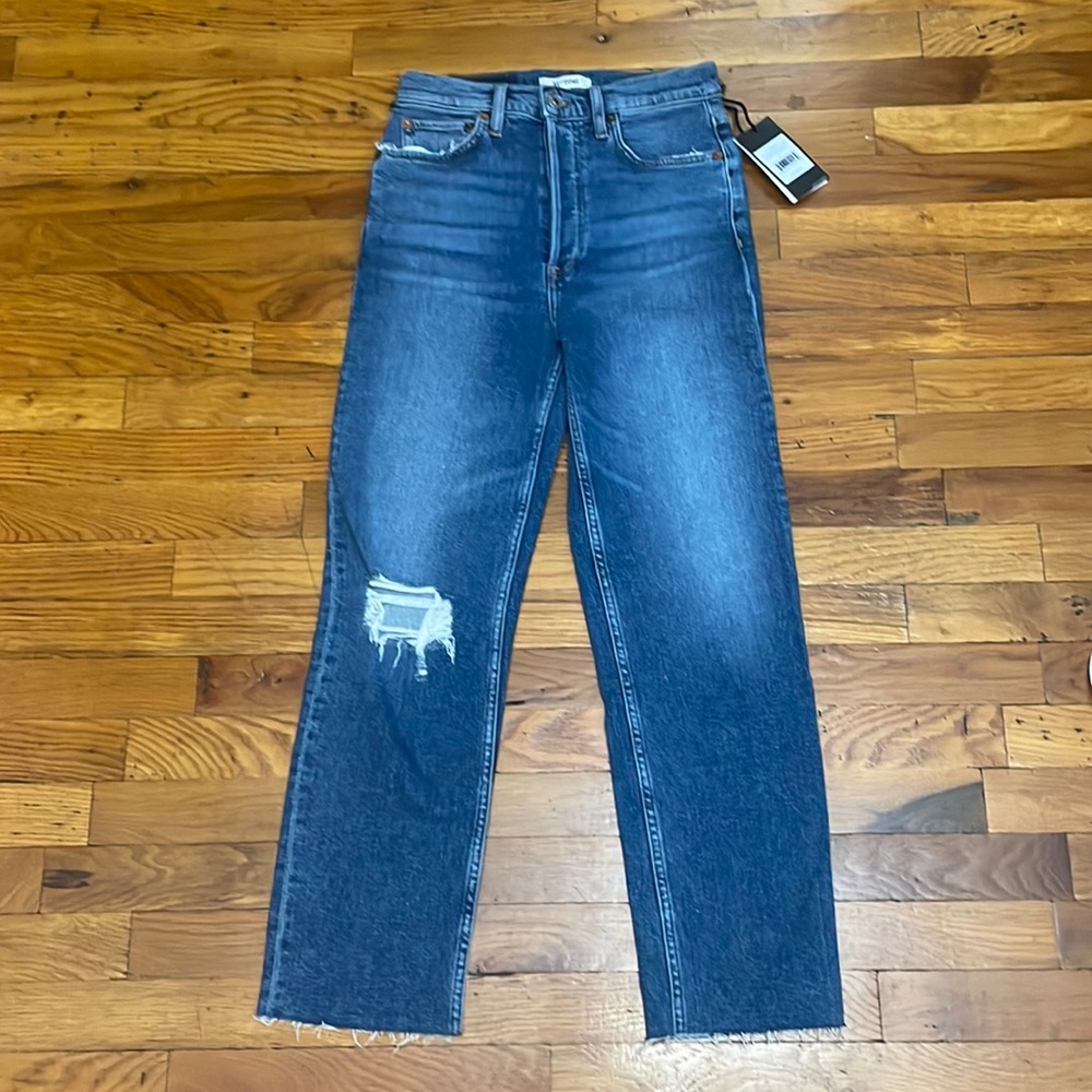 RE/DONE 70s High Rise Stove Pipe straight-leg jeans Size 27 brand new with tags